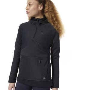 Bluza Z Kapturem Damskie Reebok Thermowarm Deltapeak Control Czarne PL 90AJWDZ